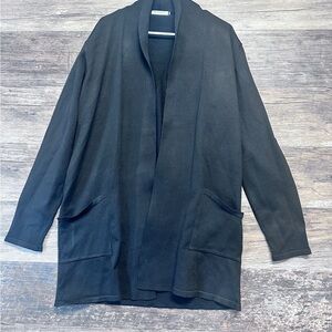 Black Blazer with Shawl Collar and Long Sleeves